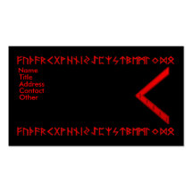 Kenaz Rune red Business Cards