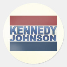 Kennedy Johnson Campaign Round Sticker