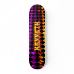 Kenneth skateboard fire and flames design