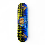 Kenneth skull blue fire Skatersollie skateboard