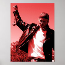 Kenny With Flail Watercolor Red Sky Print