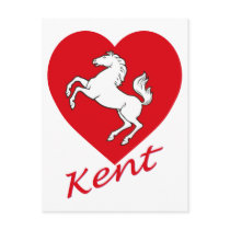 Kent Flag Heart with Name postcards by Vexillophile Kent Flag Heart with Name postcards