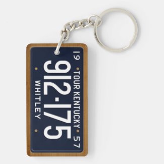 Kentucky 1957 Vinage License Plate Keychain Acrylic Key Chain