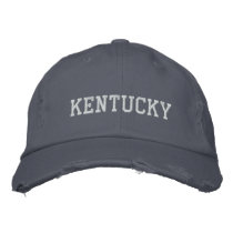 Kentucky Disstressed Embroidered Adjustable Hat Embroidered Baseball Caps