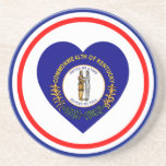 Kentucky Flag Heart Beverage Coaster
