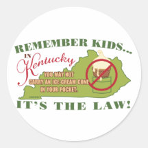 Kentucky Ice Cream Law Round Stickers