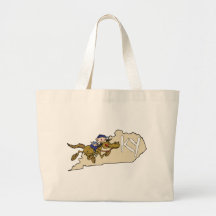 Kentucky KY State Map & Kentucky Derby Race Horse Canvas Bag