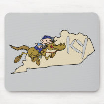 Kentucky KY State Map & Kentucky Derby Race Horse Mouse Pad