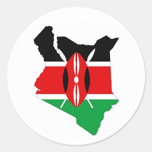 kenya country flag map classic round sticker Zazzle