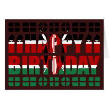 Kenya Flag Birthday Card