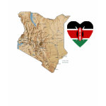 Kenya Flag Heart Map Fitted AA T-Shirt