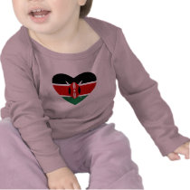 Kenya Flag Heart T-Shirt