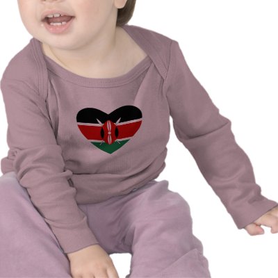 Kenya Flag Heart T-Shirt by