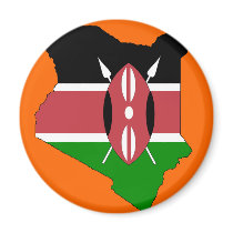 Kenya flag map magnets