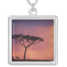 Kenya: Masai Mara National Park, Sunset. Necklaces