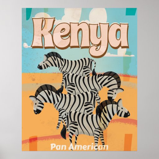 Kenya Vintage Travel Poster Zazzle