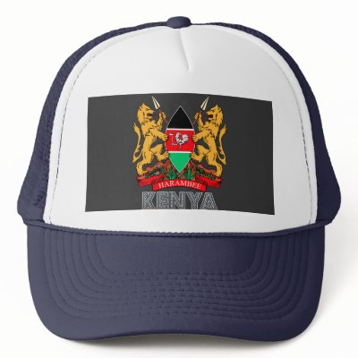 Kenyan Emblem Trucker Hat by FlagStore