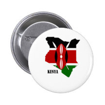 Kenyan Map and Flag Pinback Buttons