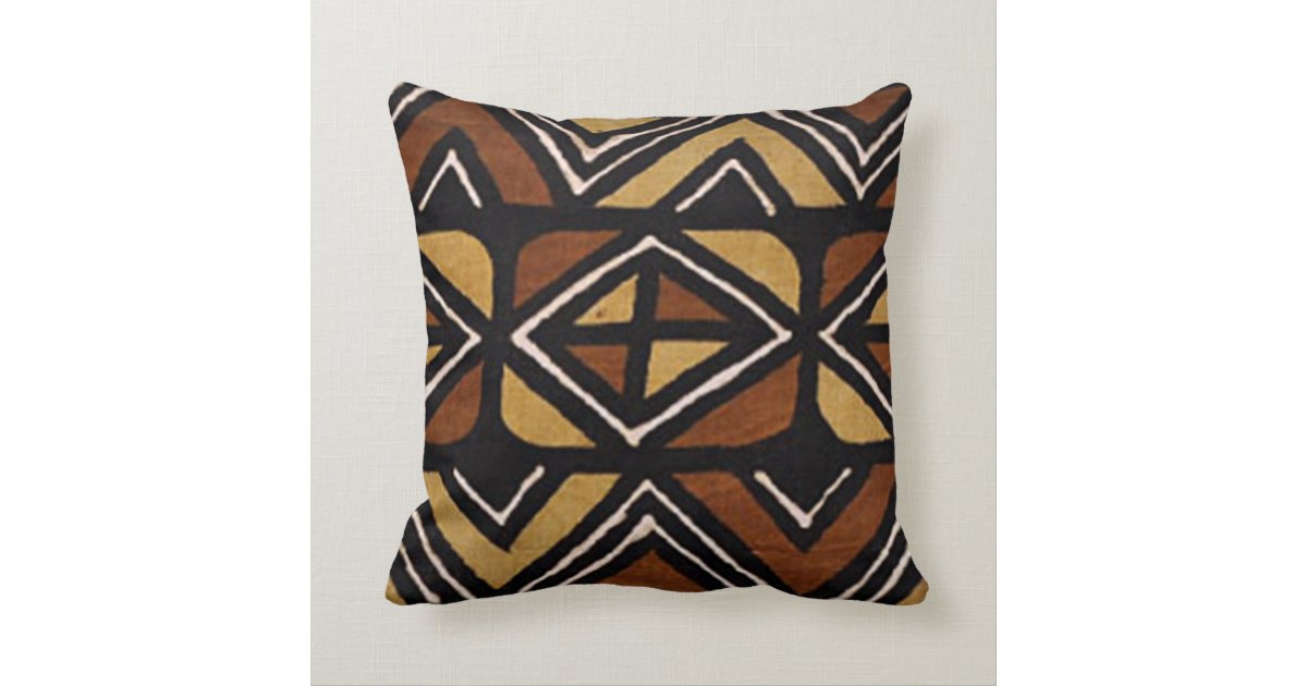Kenyan Mud Cloth Pattern 2 Pillow Zazzle