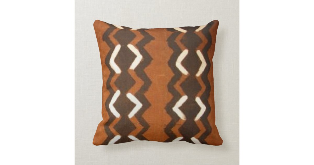 Kenyan Mud Cloth Pattern Pillow Zazzle