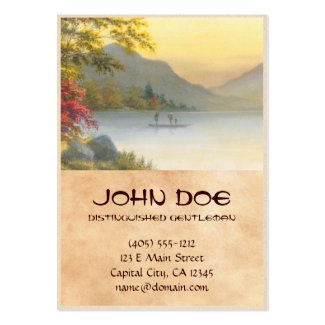 Kenyu T Boat on Lake in Autumn japanese watercolor Business Card