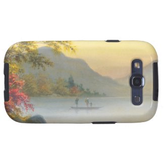 Kenyu T Boat on Lake in Autumn japanese watercolor Galaxy SIII Case