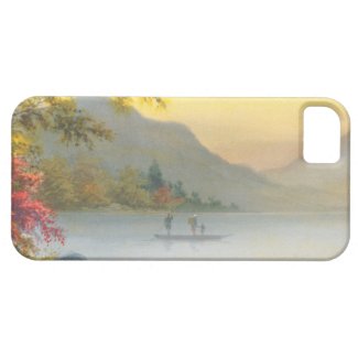 Kenyu T Boat on Lake in Autumn japanese watercolor iPhone 5 Cover