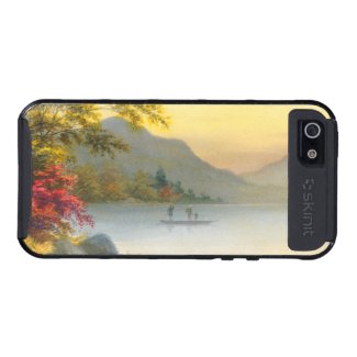 Kenyu T Boat on Lake in Autumn japanese watercolor iPhone 5 Case