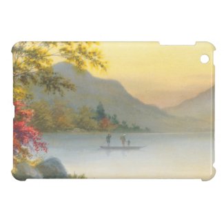 Kenyu T Boat on Lake in Autumn japanese watercolor iPad Mini Case