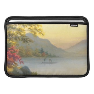 Kenyu T Boat on Lake in Autumn japanese watercolor MacBook Air Sleeve