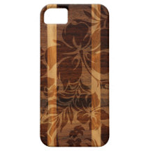 Keokea Beach Faux Wood Surfboard iPhone 5 Cases