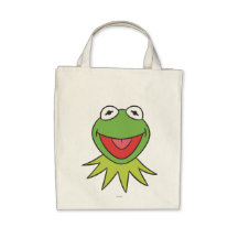 Kermit the Frog Cartoon Head Canvas Bags