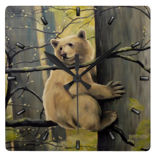 Kermode Bear Clock Bear Art Wall Clocks Bear Decor Zazzle