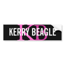 Kerry Beagle Breed Monogram Design Bumper Sticker