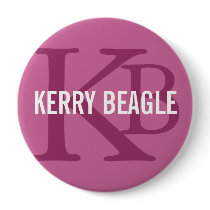 Kerry Beagle Breed Monogram Design Pinback Button