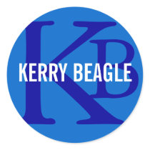 Kerry Beagle Breed Monogram Design Sticker