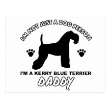 Kerry blue terrier Dog Daddy Post Card