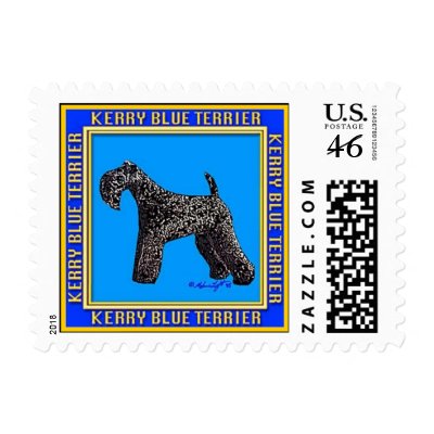 Kerry Blue Terrier Stamp by M.Light