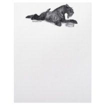 Kerry Blue Terrier with Bowl Personalized Letterhead