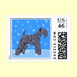kerry blue terrier dog stamp