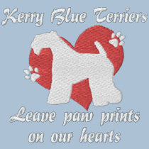 Kerry Blue Terriers Leave Paw Prints embroidered shirts