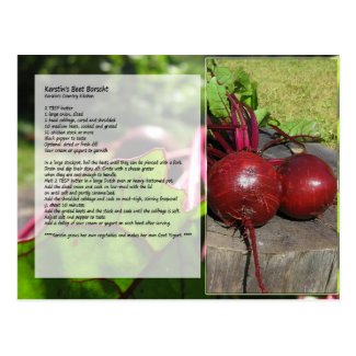 Kerstin's Beet Borscht Recipe Postcard