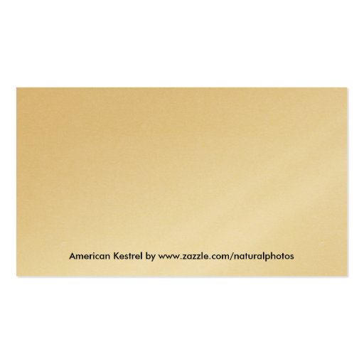 Kestrel Business Card (back side)