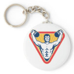 Kettlebell Exercise Weight Training Retro Keychains
