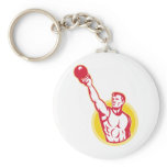Kettlebell Exercise Weight Training Retro Keychain