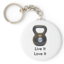kettlebell, Live ItLove It Key Chain