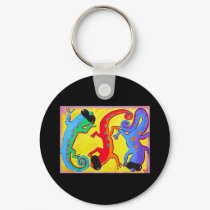 Key Chain - Carribean Lizards in Sunglasses keychains by rlwinkelmann Key Chain - Carribean Lizards in Sunglasses keychains