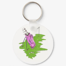 Key Chain - Ladies Pink Golf Bag keychains