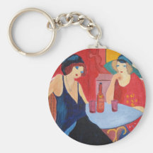 Key chain with ladies in cafe
