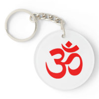 Key Chain with Om Hindu Symbol Square Acrylic Key Chain